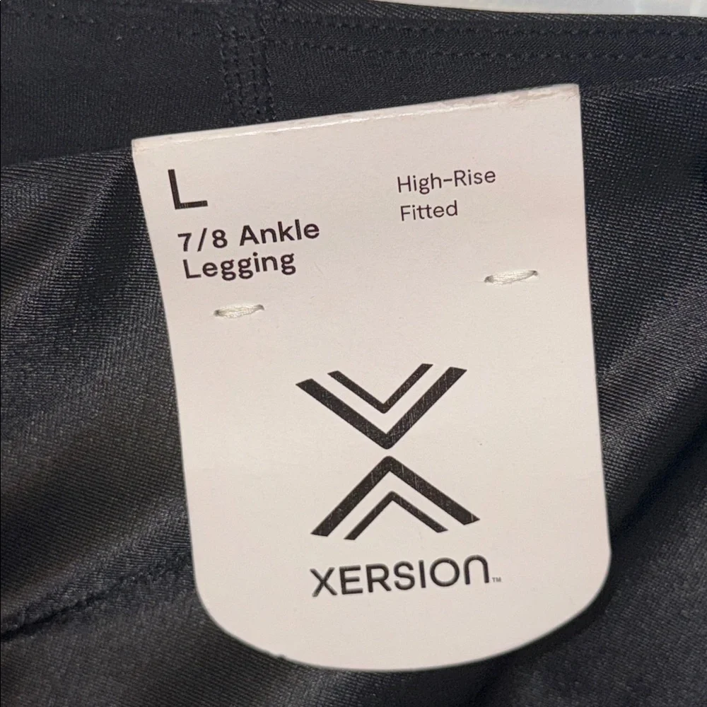 Xersion Move Legging High Rise 7/8 Ankle Leggings w Side Pockets Women’s L Large